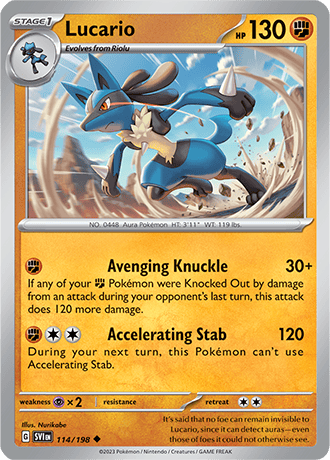 Karta Pokemon 114 198 Lucario [Scarlet &amp; Violet].JPG
