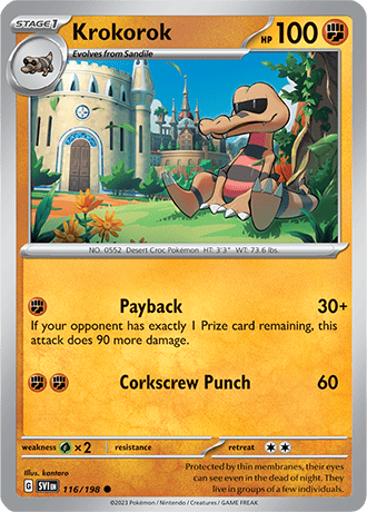 Karta Pokemon 116 198 Krokorok [Scarlet &amp; Violet].JPG