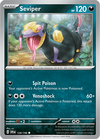Karta Pokemon 128 198 Seviper [Scarlet &amp; Violet].JPG