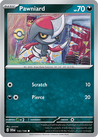 Karta Pokemon 132 198 Pawniard [Scarlet &amp; Violet].JPG