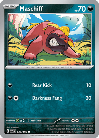Karta Pokemon 135 198 Maschiff [Scarlet &amp; Violet].JPG