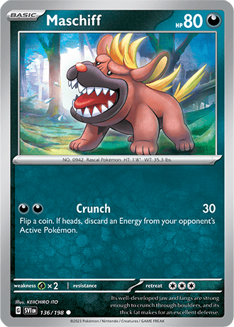Karta Pokemon 136 198 Maschiff [Scarlet &amp; Violet].JPG