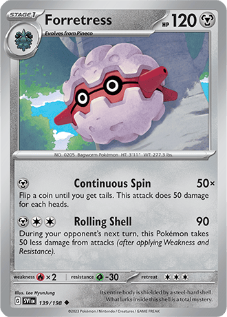Karta Pokemon 139 198 Forretress [Scarlet &amp; Violet].JPG