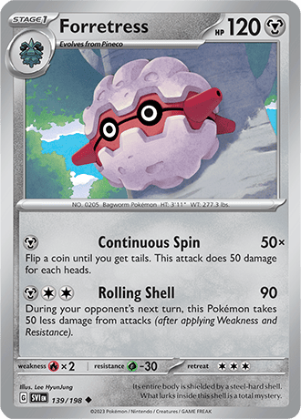 Karta Pokemon 139 198 Forretress [Scarlet &amp; Violet].JPG