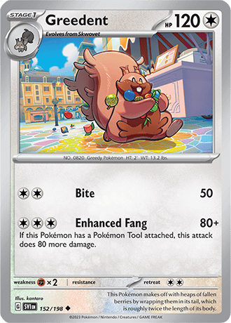 Karta Pokemon 152 198 Greedent [Scarlet &amp; Violet].JPG