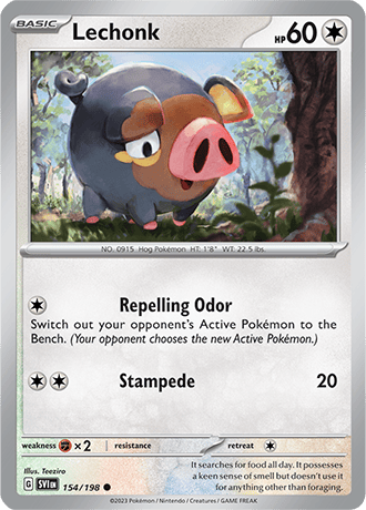 Karta Pokemon 154 198 Lechonk [Scarlet &amp; Violet].JPG