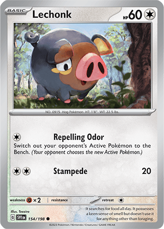 Karta Pokemon 154 198 Lechonk [Scarlet &amp; Violet].JPG