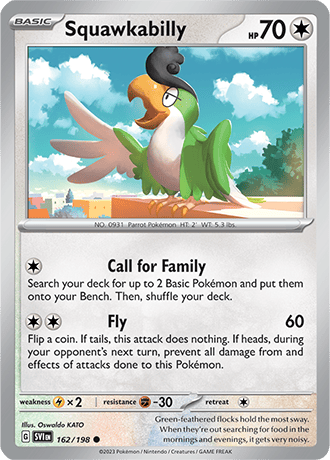 Karta Pokemon 162 198 Squawkabilly [Scarlet &amp; Violet].JPG