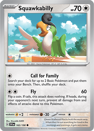Karta Pokemon 162 198 Squawkabilly [Scarlet &amp; Violet].JPG