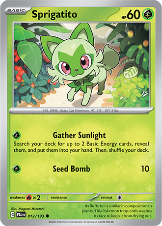Karta Pokemon 012 193 Sprigatito [Paldea Evolved].JPG