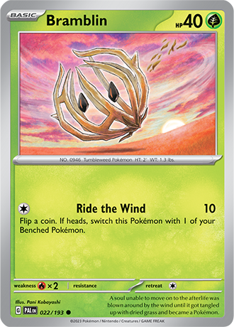 Karta Pokemon 022 193 Bramblin [Paldea Evolved].JPG