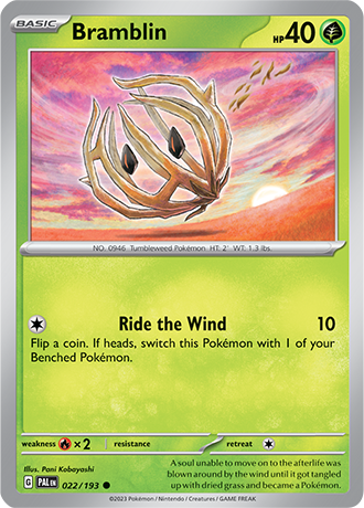 Karta Pokemon 022 193 Bramblin [Paldea Evolved].JPG