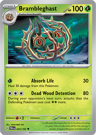Karta Pokemon 024 193 Brambleghast [Paldea Evolved].JPG