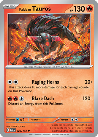 Karta Pokemon 028 193 Paldean Tauros [Paldea Evolved].JPG