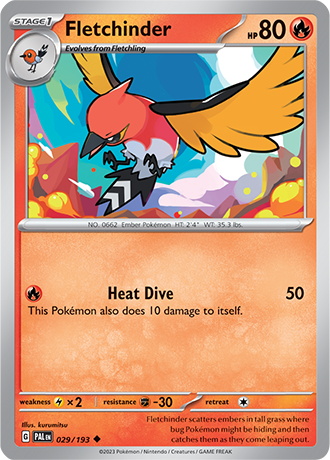 Karta Pokemon 029 193 Fletchinder [Paldea Evolved].JPG