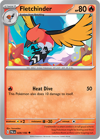 Karta Pokemon 029 193 Fletchinder [Paldea Evolved].JPG