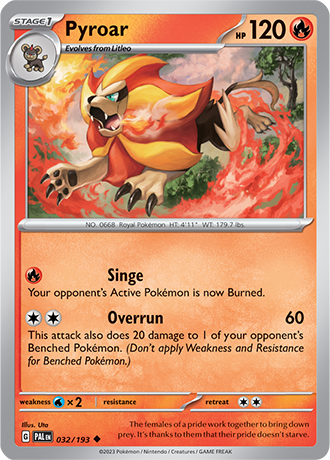 Karta Pokemon 032 193 Pyroar [Paldea Evolved].JPG