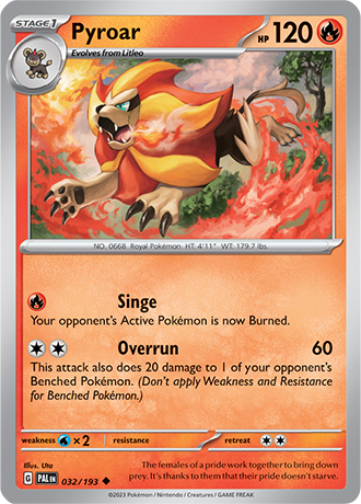 Karta Pokemon 032 193 Pyroar [Paldea Evolved].JPG