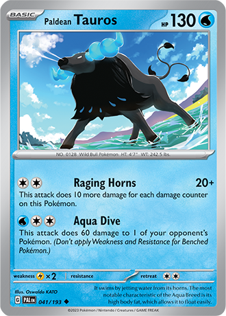 Karta Pokemon 041 193 Paldean Tauros [Paldea Evolved].JPG