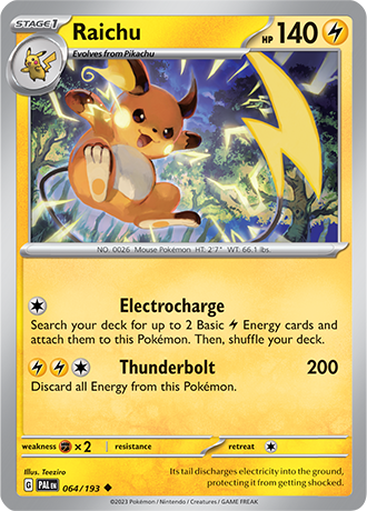 Karta Pokemon 064 193 Raichu [Paldea Evolved].JPG