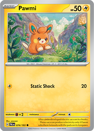 Karta Pokemon 074 193 Pawmi [Paldea Evolved].JPG