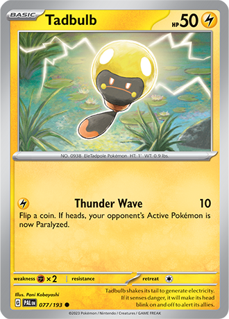Karta Pokemon 077 193 Tadbulb [Paldea Evolved].JPG