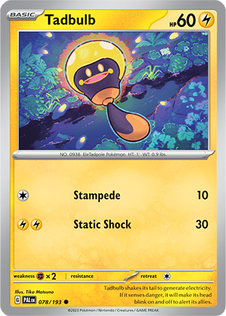 Karta Pokemon 078 193 Tadbulb [Paldea Evolved].JPG