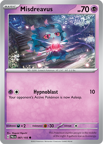 Karta Pokemon 087 193 Misdreavus [Paldea Evolved].JPG