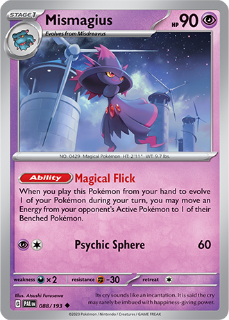 Karta Pokemon 088 193 Mismagius [Paldea Evolved].JPG