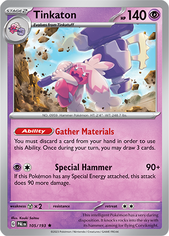 Karta Pokemon 105 193 Tinkaton [Paldea Evolved].JPG
