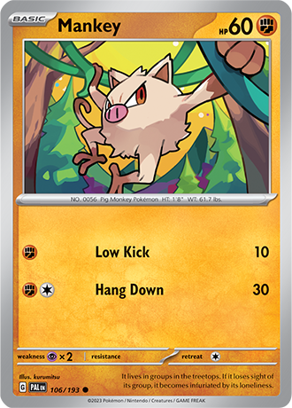 Karta Pokemon 106 193 Mankey [Paldea Evolved].JPG
