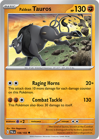 Karta Pokemon 108 193 Paldean Tauros [Paldea Evolved].JPG