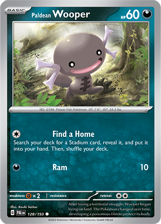 Karta Pokemon 128 193 Paldean Wooper [Paldea Evolved].JPG