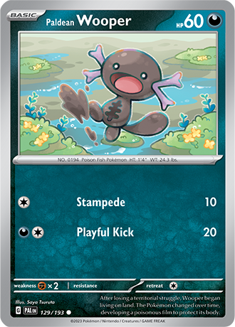 Karta Pokemon 129 193 Paldean Wooper [Paldea Evolved].JPG