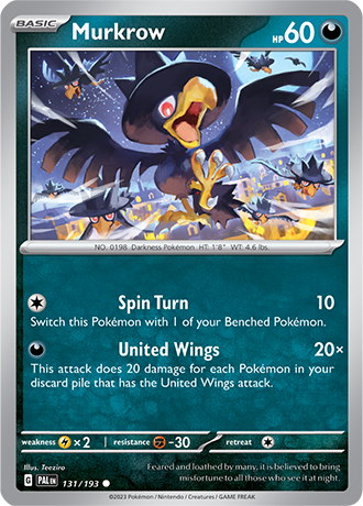 Karta Pokemon 131 193 Murkrow [Paldea Evolved].JPG