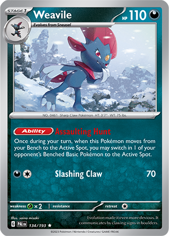 Karta Pokemon 134 193 Weavile [Paldea Evolved].JPG