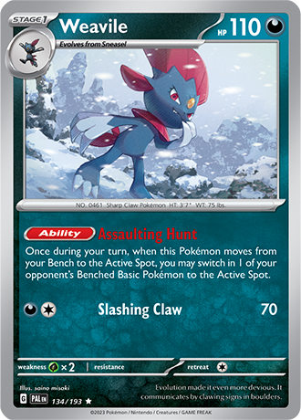 Karta Pokemon 134 193 Weavile [Paldea Evolved].JPG