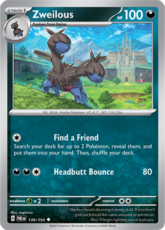 Karta Pokemon 139 193 Zweilous [Paldea Evolved].JPG
