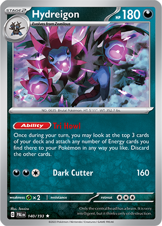 Karta Pokemon 140 193 Hydreigon [Paldea Evolved].JPG