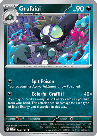 Karta Pokemon 146 193 Grafaiai [Paldea Evolved].JPG