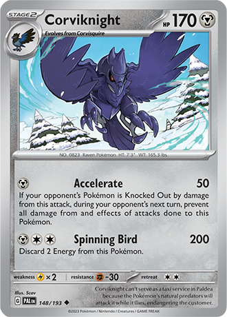 Karta Pokemon 148 193 Corviknight [Paldea Evolved].JPG