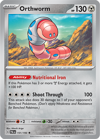 Karta Pokemon 151 193 Orthworm [Paldea Evolved].JPG