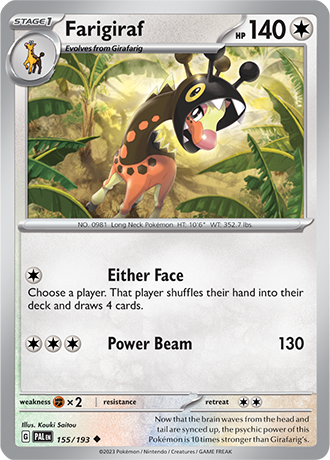 Karta Pokemon 155 193 Farigiraf [Paldea Evolved].JPG
