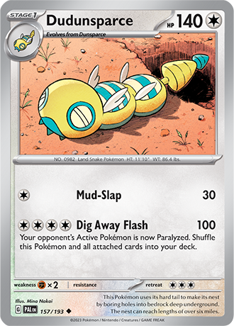 Karta Pokemon 157 193 Dudunsparce [Paldea Evolved].JPG