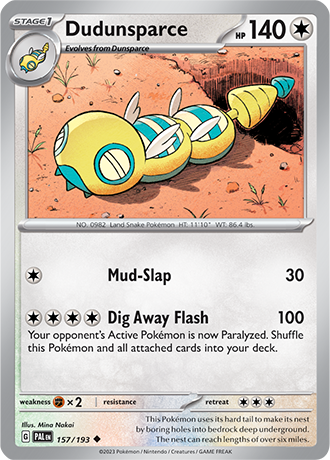 Karta Pokemon 157 193 Dudunsparce [Paldea Evolved].JPG