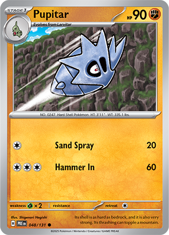 Karta Pokemon 048 131 Pupitar [Prismatic Evolutions].JPG