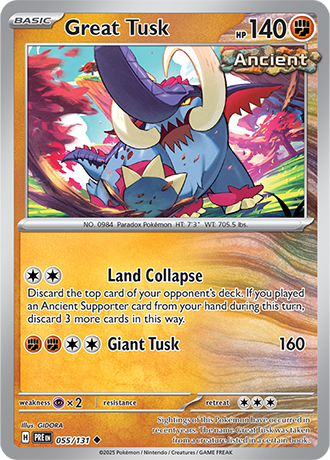Karta Pokemon 055 131 Great Tusk [Prismatic Evolutions].JPG