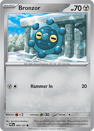 Karta Pokemon 066 131 Bronzor [Prismatic Evolutions].JPG