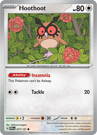 Karta Pokemon 077 131 Hoothoot [Prismatic Evolutions].JPG