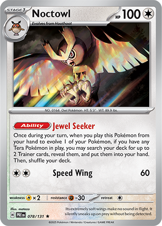 Karta Pokemon 078 131 Noctowl [Prismatic Evolutions].JPG
